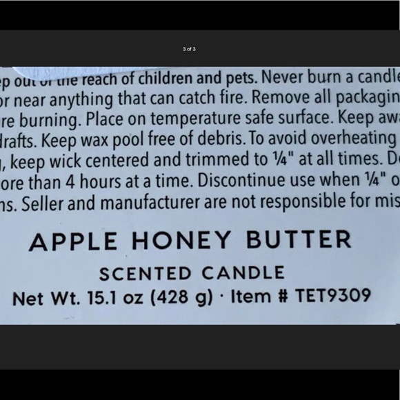 DW HOME CANDLE APPLE HONEY BUTTER RICHLY SCENTED NEW - Picture 3 of 3